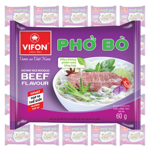 비폰 포보 소고기맛 베트남 쌀국수 즉석라면 15개, 60g