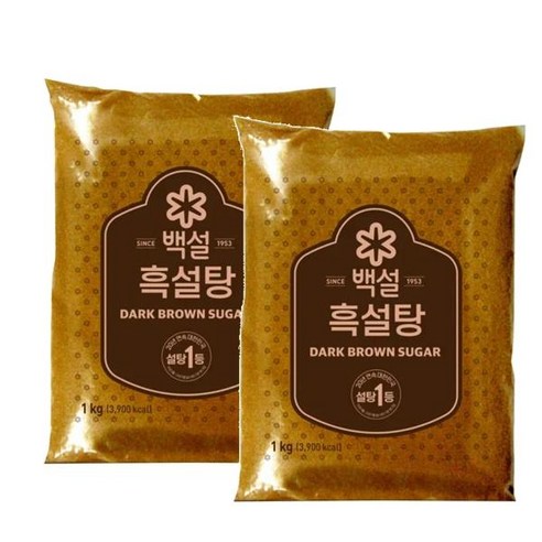 CJ 백설 흑설탕 (1kg 2개입), 2kg, 3세트