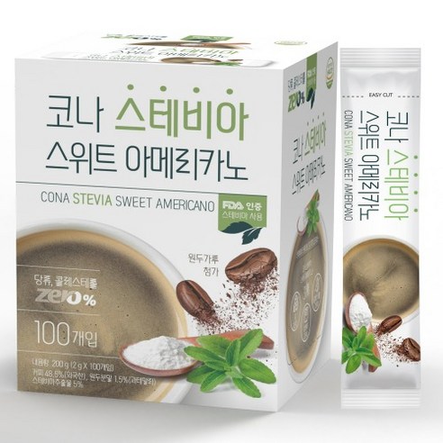 모카씨엔티 코나 스테비아 스위트 아메리카노 원두커피믹스, 2g, 100개입, 1개