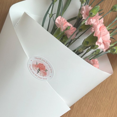 카네이션 가정의달 어버이날 스승의날 선물 포장 스티커 30개 로엣 [Flower]