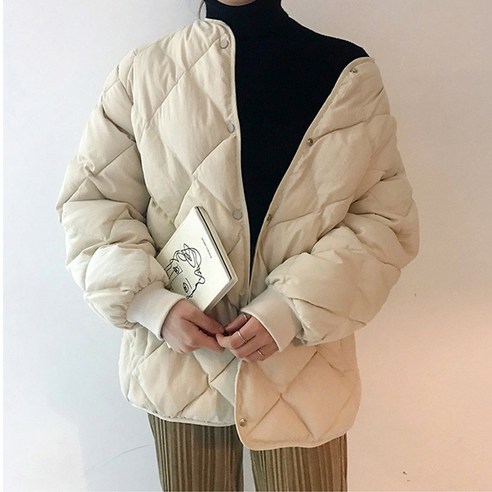 도도미아 여성 노카라 경량패딩 퀼팅 누빔 점퍼 - 완벽한 겨울용 아우터