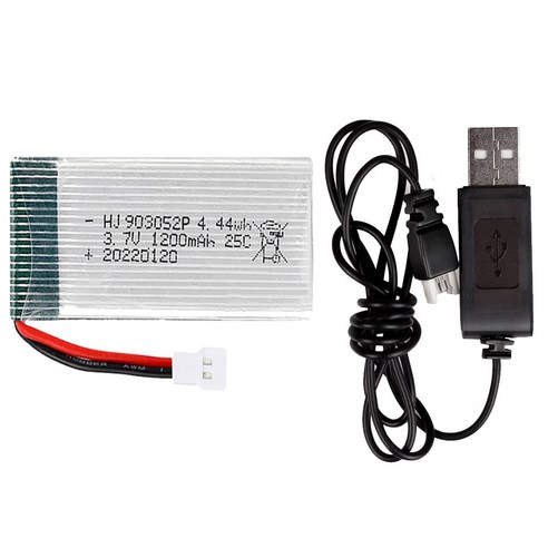 올칩 드론 배터리 3.7V 1200mAh USB 충전기 포함 세트 SYMA X5 X5C X5S 호환 부품, 1개, (X5C) 1200mah1개+USB충전기1개