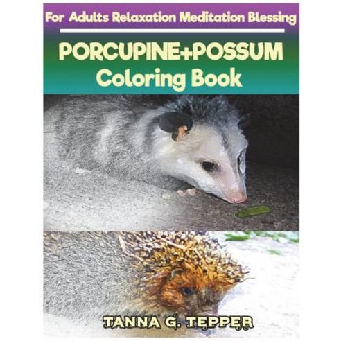 PORCUPINE+POSSUM Coloring book for Adults Relaxation Meditation Blessing: Sketch coloring book Grays... Paperback, Createspace Independent Pub..., English, 9781722192785