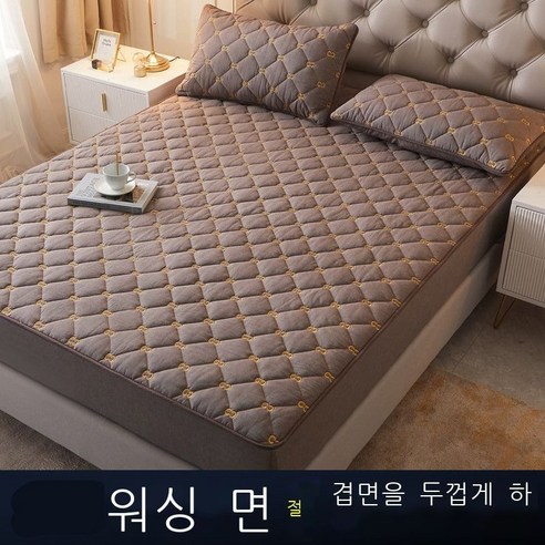 Fuhe 침대 입덧 매트리스 커버 베드 커버 베드 커버 워싱 면 클립 면 베드 커버 싱글 워싱 면 순면 매트리스 보호 커버 방진 베드 커버 여름 진주 그레이 xcm [두께 증가/, 팥고물