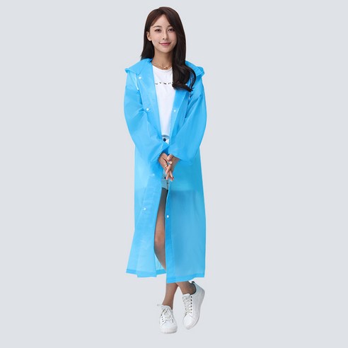 ANKRIC 레인코트 비 일회용 비옷 승마 비옷 패딩 성인 비옷 판초 야외 유니섹스 비옷, 소맷부리 고무줄파란색