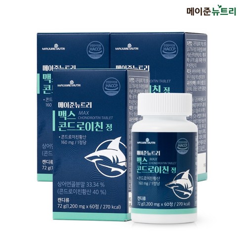 [유통기한임박] 메이준뉴트리 맥스 콘드로이친 정, 3개, 60정