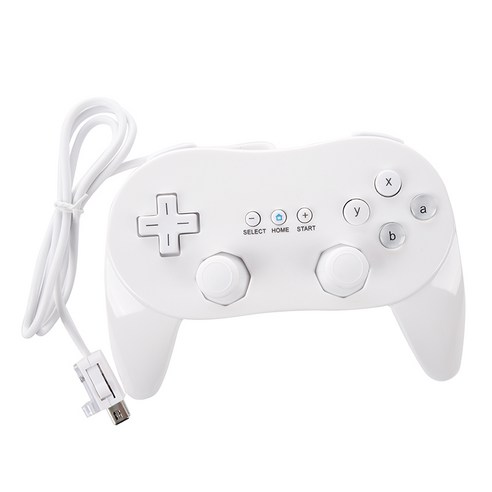 전문 클래식 게임 컨트롤러 닌텐도 Wii 화이트, 하얀, 하나