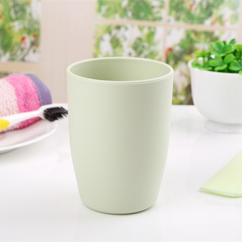 싱그럽다 심플하다 두껍다 원형 양치컵 커플 양치컵 플라스틱 물컵 세면컵, 낱개로 포장하다, 초록색