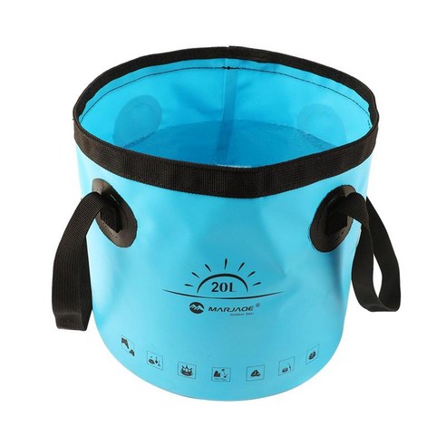캠핑용 접이식 물통 접이식 물통 휴대용, 파란색, 20L, PVC