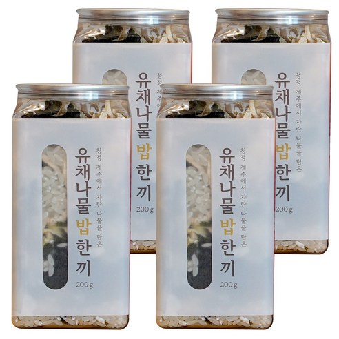 제주산 유채의 풍미와 영양 가득, 식이섬유 풍부한 즉석밥, 캠핑 여행용 밥한끼 잇더밀 유채나물 밥 한끼 (2인기준), 4개, 200g