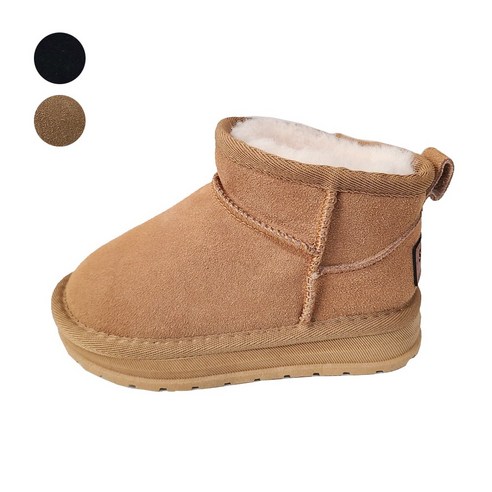 아이의 발을 따뜻하고 포근하게 감싸주는 천연 소가죽 아동 숏 어그부츠