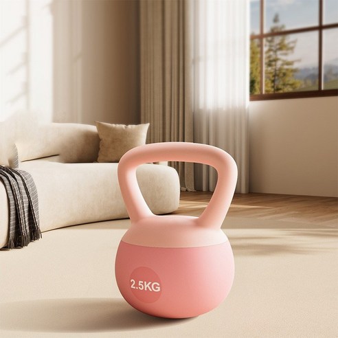 소음없는 말랑말랑한 소프트 케틀벨, 핑크, 6kg, 1개