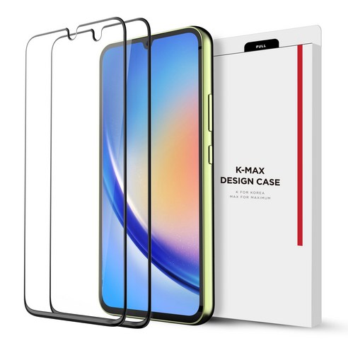 [OKㅣ강추] 케이맥스 풀점착 지문인식 풀글루 강화유리 휴대폰 액정보호필름 2개 [OKNOWㅣ추천상품]