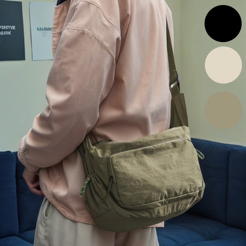 TOROHA 남녀공용 나일론 심플 데일리 크로스백