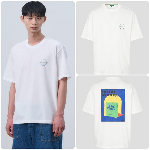 빈폴 BEAN POLE 롯데상품권 증정선데이플래닛라운드 반소매티셔츠-아이보리 BC4442NK10