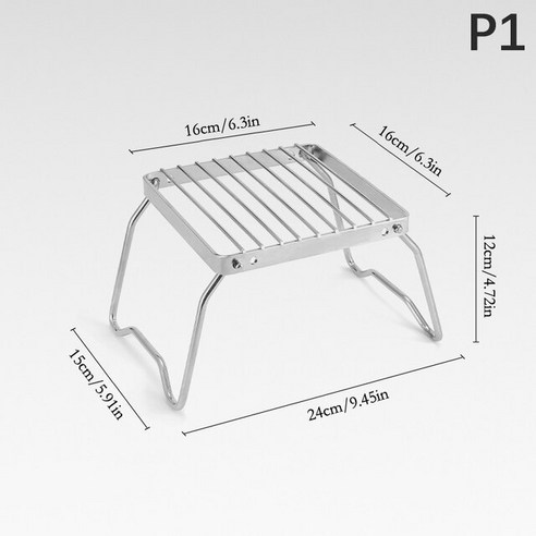 플랫 버너 스텐드 야외 캠핑용 그릴 스탠드 스테인레스 스틸 버너 브래킷 휴대용 접이식 미니 가스 스토, 1개