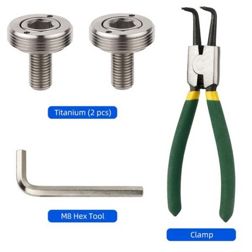 Deemount BB Ti 볼트 M8 * 15 CNC 티타늄 나사 육각 뚜껑 MTB 접이식 자전거 브롬톤 스퀘어 패스 바텀 브래킷 캡 개스킷 포함, M8x15 GD T215M8