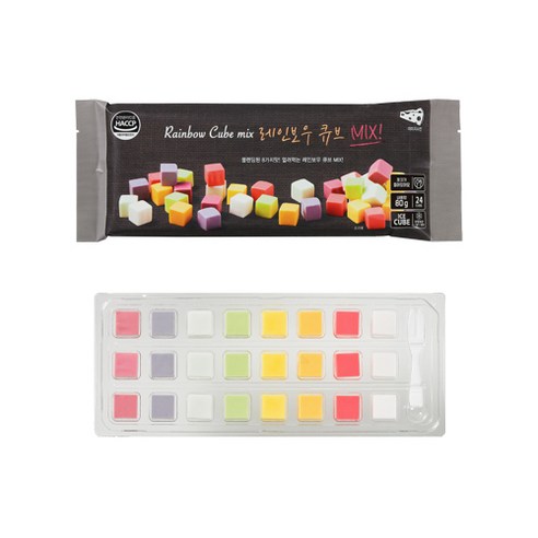 입안 가득 펼쳐지는 황홀한 맛의 향연, 레인보우 과일 큐브 치즈의 매혹적인 블랙 레인보우 큐브 MIX! 치즈
