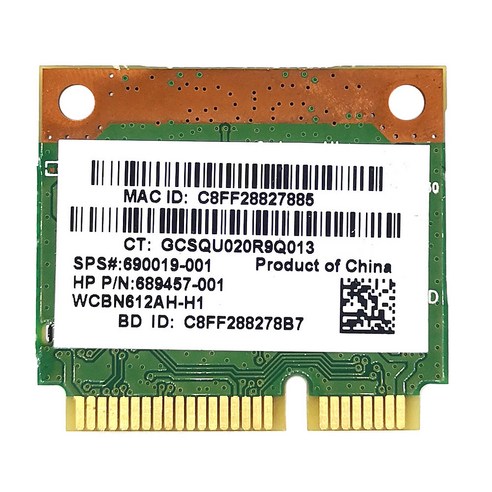 Xzante QCWB335 AR9565 무선 네트워크 카드 2.4G 150Mbps Bluetooth 4.0 SPS 690019 Mini Pcie 802.11N 내장, 1개, 초록