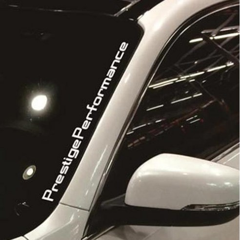 Prestige Performance 레터링 스티커 자동차 위엄 튜닝 데칼 스티커, 반사화이트, 1개