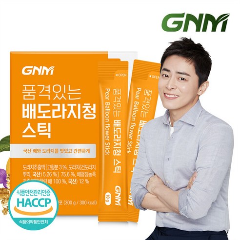 GNM 품격있는 국산 배 도라지청 스틱 1박스 (총 30포) / 배도라지즙 대추 모과, 단일속성, 1개, 300g
