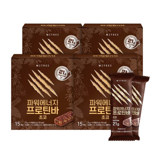 미트리 파워에너지 프로틴바 초코 15p, 1개, 825g