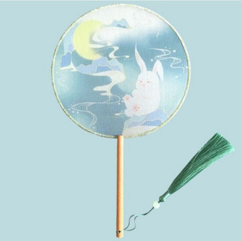 원형부채 빈티지부채 복고풍부채 복고풍 빈티지 공예 여름 한복 폴딩 전통, Guanghan