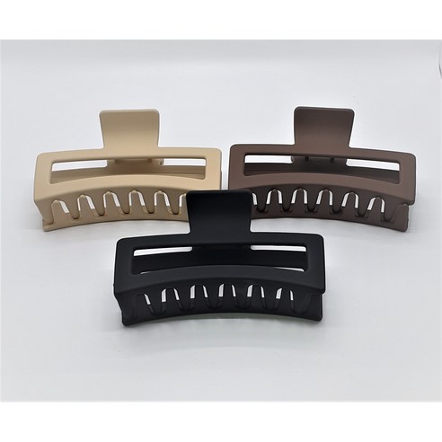 스타일과 편리함을 한 번에! 13cm 대형 무광 사각 집게핀 세트