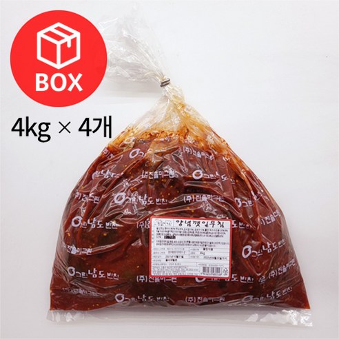 진솔미그린 양념깻잎 4kg 1박스(4개), 4개