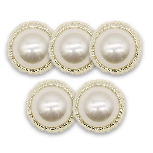 동대문단추왕 사브리나진주 단추 18mm, 은반광, 5개