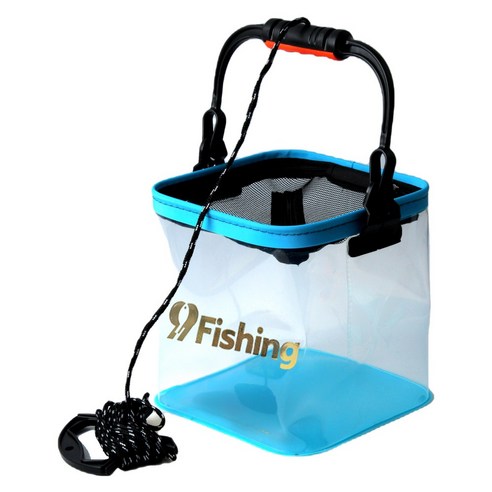 999피싱 EVA 접이식 투명 두레박 21형 살림통 낚시 물고기 미끼통 삐꾸통, 민트