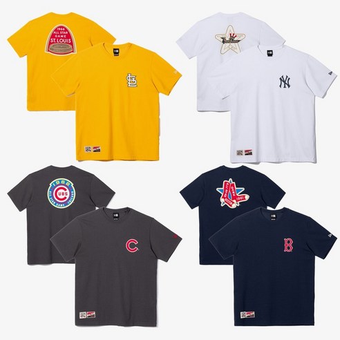 뉴에라 공식스토어 뉴에라 남여공용(MLB 쿠퍼스 타운 올스타 티셔츠)4종 모음 13546463 13546464 13546465 13546466