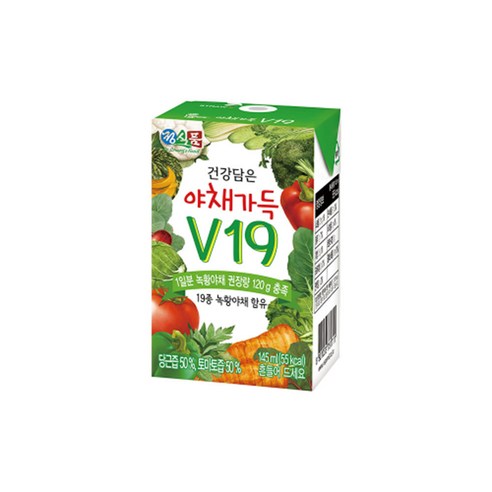 19가지 야채의 건강을 간편하게, 정식품 건강담은 야채가득 V19