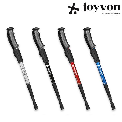 JOYVON 두랄루민 경량 4단 등산스틱 2P, 레드(2P), JOYVON 등산스틱 I 자형