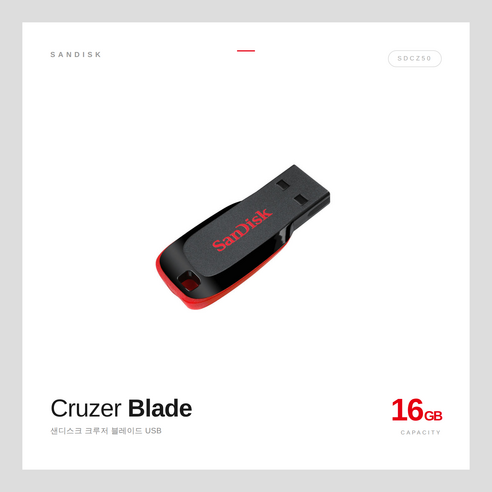 샌디스크 USB 메모리 CZ50 대용량 2.0, 16GB, 1개