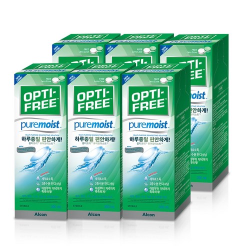 옵티프리 퓨어모이스트 렌즈세정액 + 렌즈케이스, 300ml, 6개
