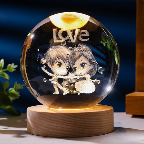 리파니 LED 모던 수정구슬 침실 무드등 8CM, Love커플
