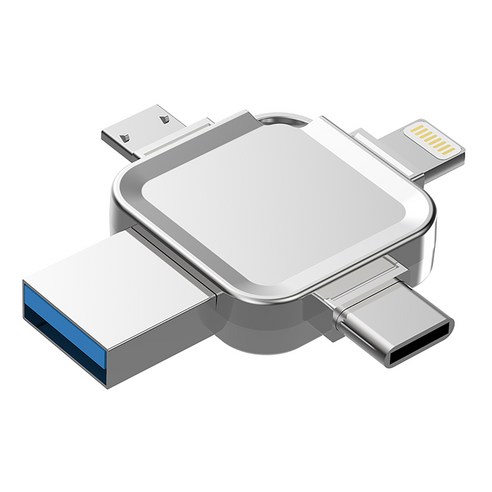 1TB 아이폰용 USB 플래시 펜 드라이브 4-IN-1 OTG 메모리 스틱 (USB 3.0/Type-C) 아이패드/안드로이드/PC용 외장 저장소, 1개