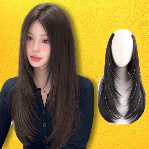 당신의 스타일을 완성하는 마법, 디올드 C컬 허쉬 레이어드컷 헤어피스 붙임머리가발