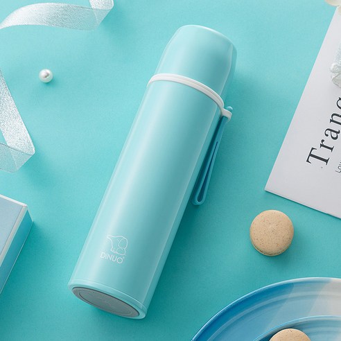 스테인레스 스틸 진공 머그잔 로프와 야외 스포츠 컵, 녹색, 350ML