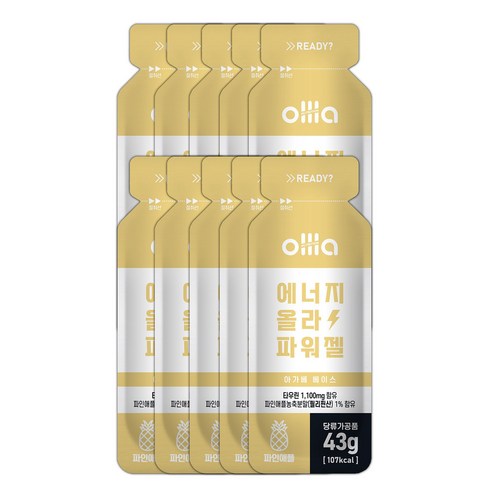 올라 아가베시럽 파워젤 10포, 1개, 파인애플, 430g