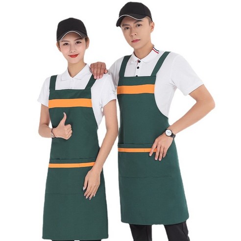 ANKRIC 방수앞치마 멜빵 앞치마 작업 앞치마 내장 주방 컬러링 서비스직원 앞치마 호텔, 잉크