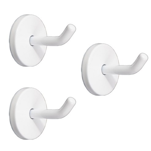 철물대장 벽면 후크 돌출걸이 세트 피스고정형, 화이트 소 50mm(3개), 3개