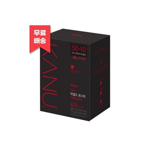 ()카누 마일드 로스트 아메리카노 커피 60T/오리지날 사이즈, 1.6g, 60개입, 1개