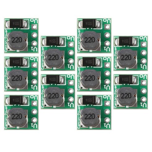 10 조각 DC-DC 스텝 업 전원 모듈 출력 전압 5V DC DC 부스트 컨버터 1.5V 1.8V 2.5V 3V 3.3V 3.7V 4.2V ~ 5V, 하나, 보여진 바와 같이