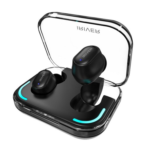 아이리버 무선이어폰 IHT-SP31 TWS이어폰 블루투스5.3 와이어리스 빠른연결 무통증 음악감상 통화이어폰 터치방식 간편한 조작 쉬운연결 편안한착용 클리어 LED충전케이스 유투브, 블랙