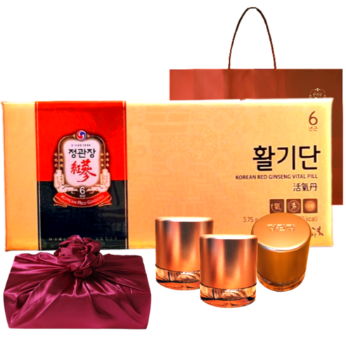 정관장 6년근 활기단 황진 30환 112.5g+쇼핑백 가정의달 여행 골프 추석 설 명절 선물세트(보자기포함) 1개, 112.5g