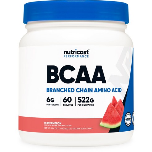 뉴트리코스트 BCAA 수박맛 1개 540g 1서빙 9g 60회분 BCAA Powder [500 GMS] [Watermelon] Best Top5