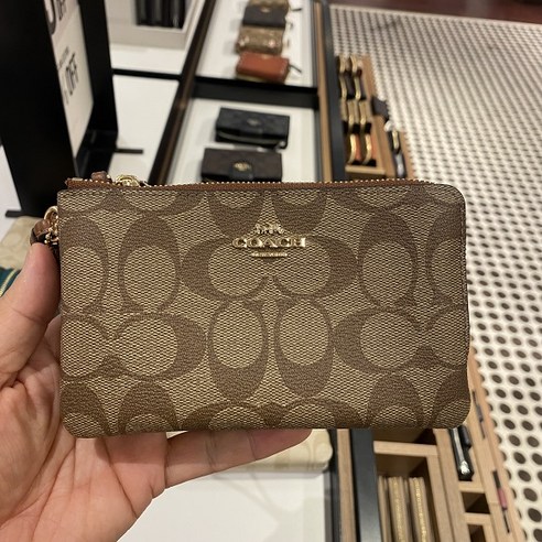 코치 아울렛 호환 더블 레더 가죽 지퍼 손목지갑 6649 87951