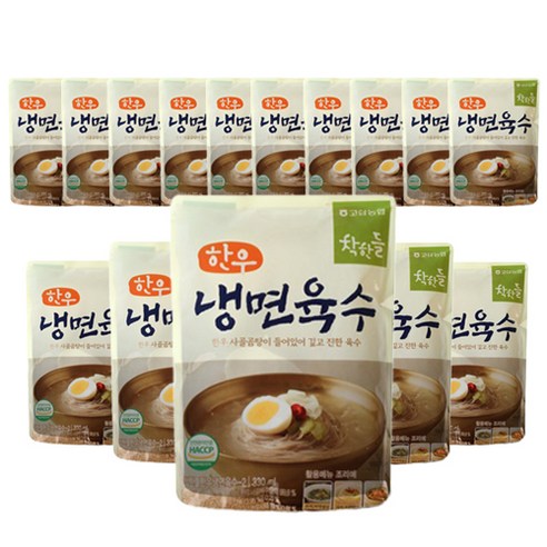 착한들 한우 냉면 육수, 330ml, 15개
